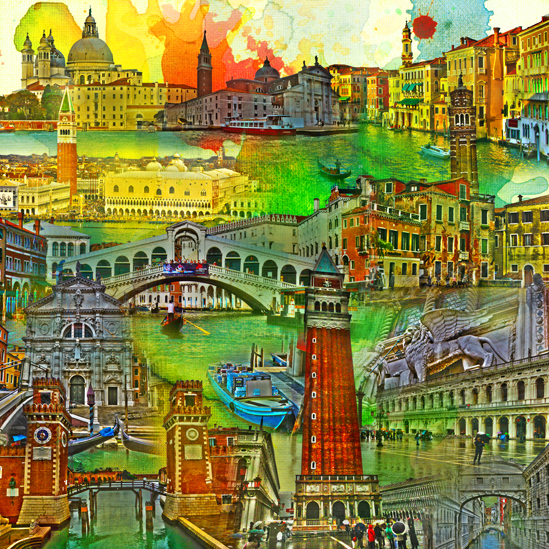 RAY - RAYcities - Venedig - Collage - 70 x 70 cm